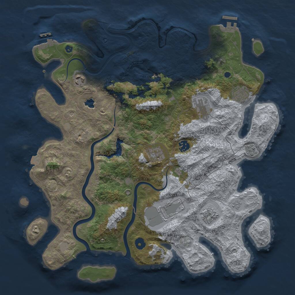 Rust Map: Procedural Map, Size: 4000, Seed: 690678663, 14 Monuments