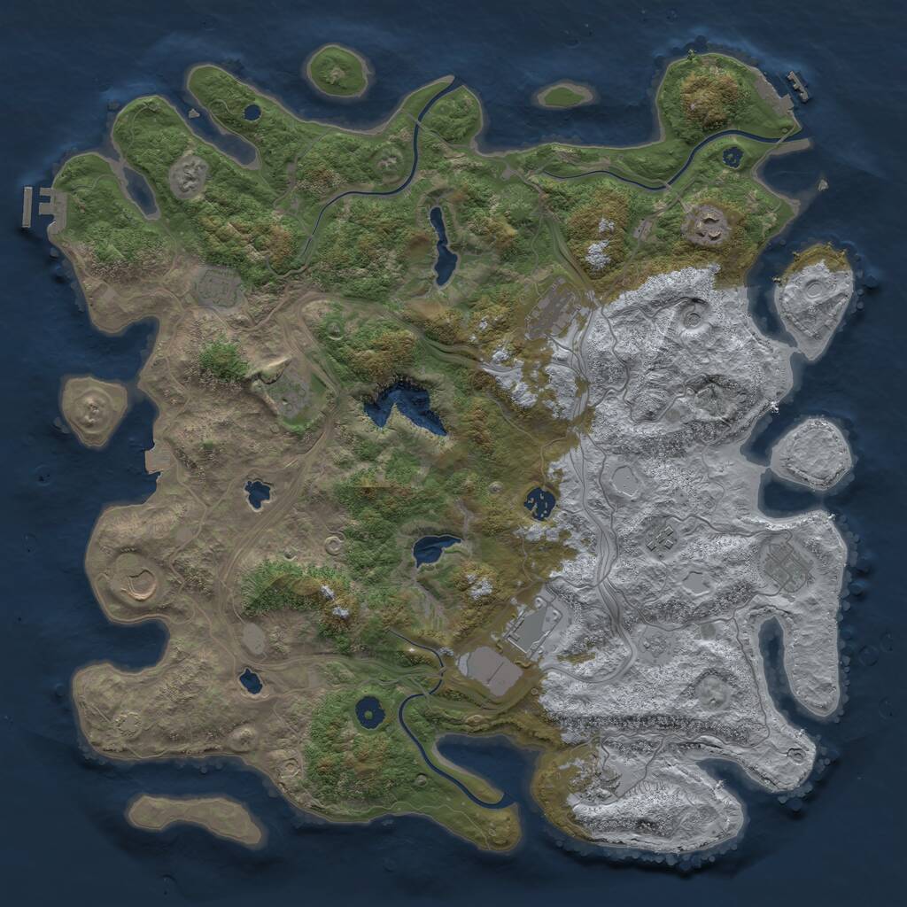 Rust Map: Procedural Map, Size: 4500, Seed: 1874863298, 16 Monuments