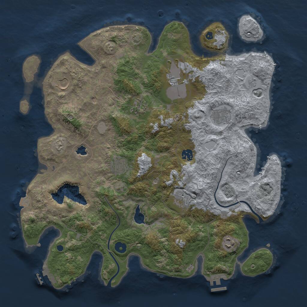 Rust Map: Procedural Map, Size: 4000, Seed: 566685406, 15 Monuments