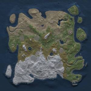 Thumbnail Rust Map: Procedural Map, Size: 4000, Seed: 492583779, 13 Monuments