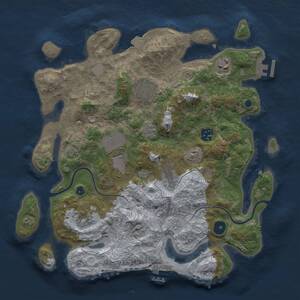 Thumbnail Rust Map: Procedural Map, Size: 3500, Seed: 2021363948, 13 Monuments