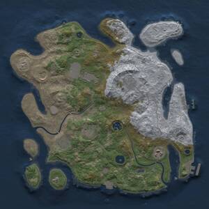 Thumbnail Rust Map: Procedural Map, Size: 3500, Seed: 413498165, 14 Monuments