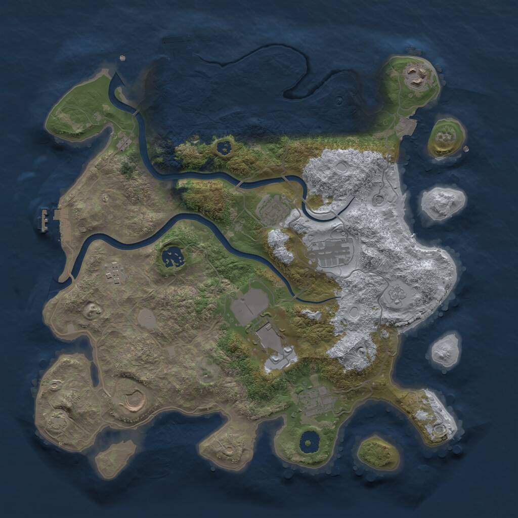 Rust Map: Procedural Map, Size: 3600, Seed: 147347880, 14 Monuments