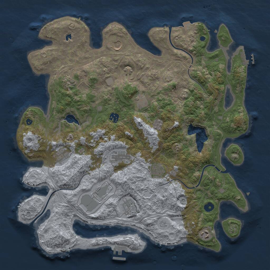 Rust Map: Procedural Map, Size: 4250, Seed: 194287011, 17 Monuments