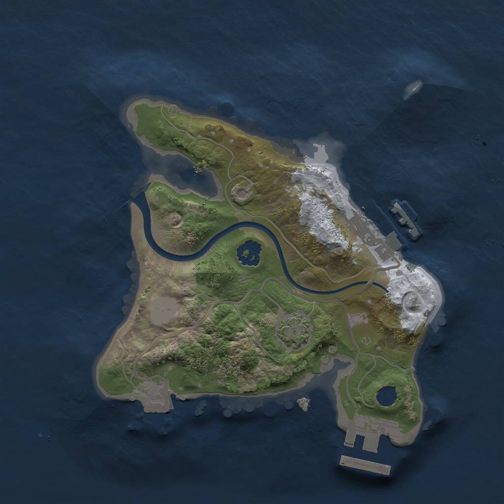 Rust Map: Procedural Map, Size: 2000, Seed: 519141845, 4 Monuments