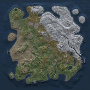 Thumbnail Rust Map: Procedural Map, Size: 3900, Seed: 1008942209, 16 Monuments