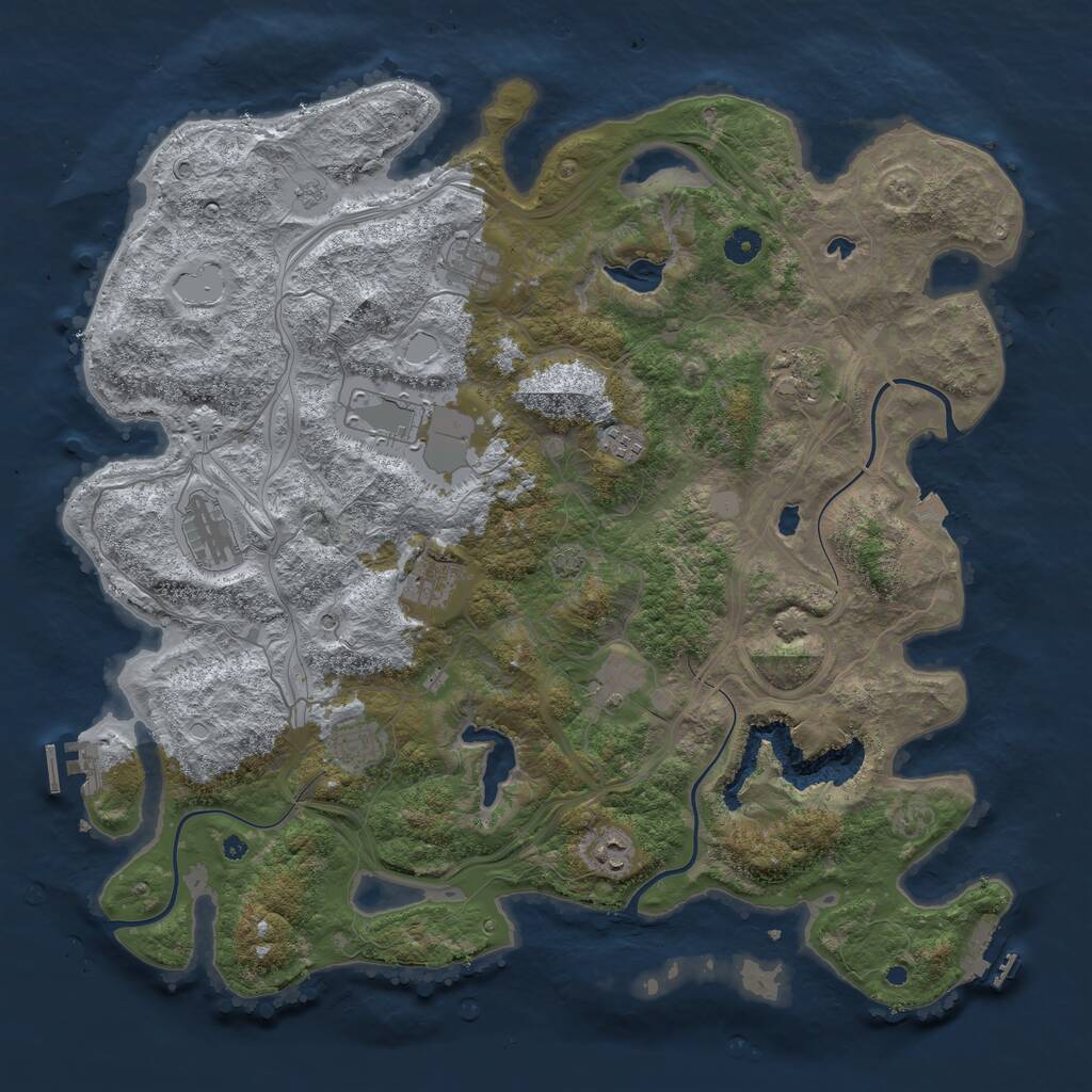 Rust Map: Procedural Map, Size: 4500, Seed: 21851142, 15 Monuments