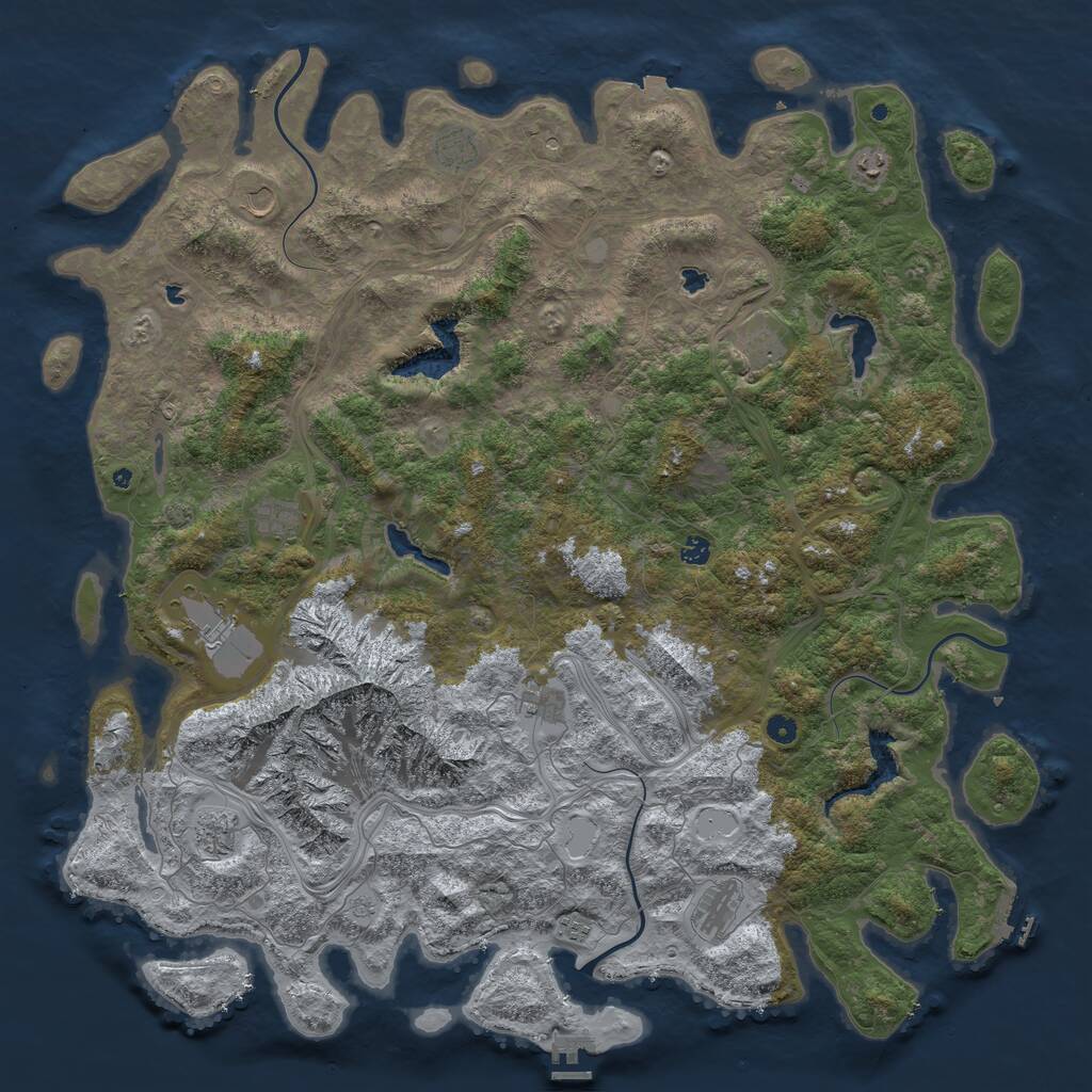 Rust Map: Procedural Map, Size: 5497, Seed: 11111111, 17 Monuments