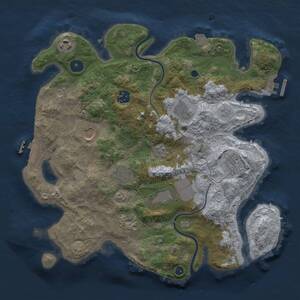 Thumbnail Rust Map: Procedural Map, Size: 3500, Seed: 971127860, 15 Monuments