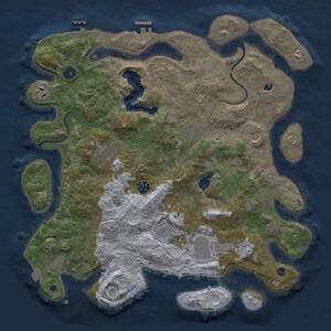 Thumbnail Rust Map: Procedural Map, Size: 4000, Seed: 11431989, 13 Monuments