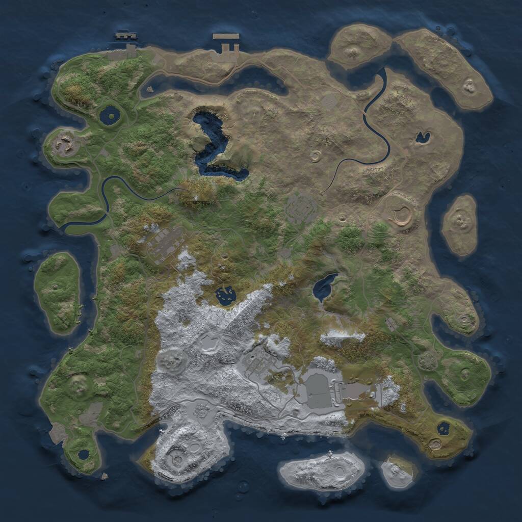 Rust Map: Procedural Map, Size: 4000, Seed: 11431989, 13 Monuments