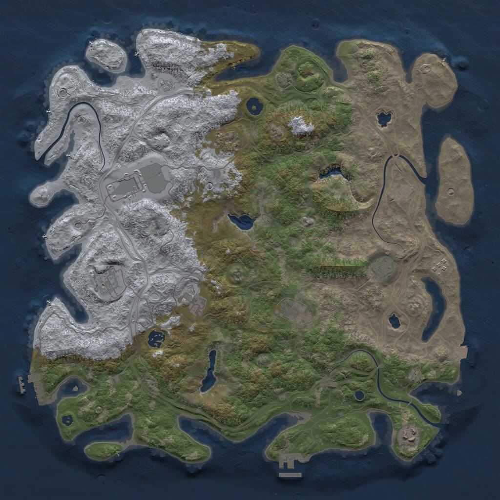 Rust Map: Procedural Map, Size: 4500, Seed: 396193397, 15 Monuments