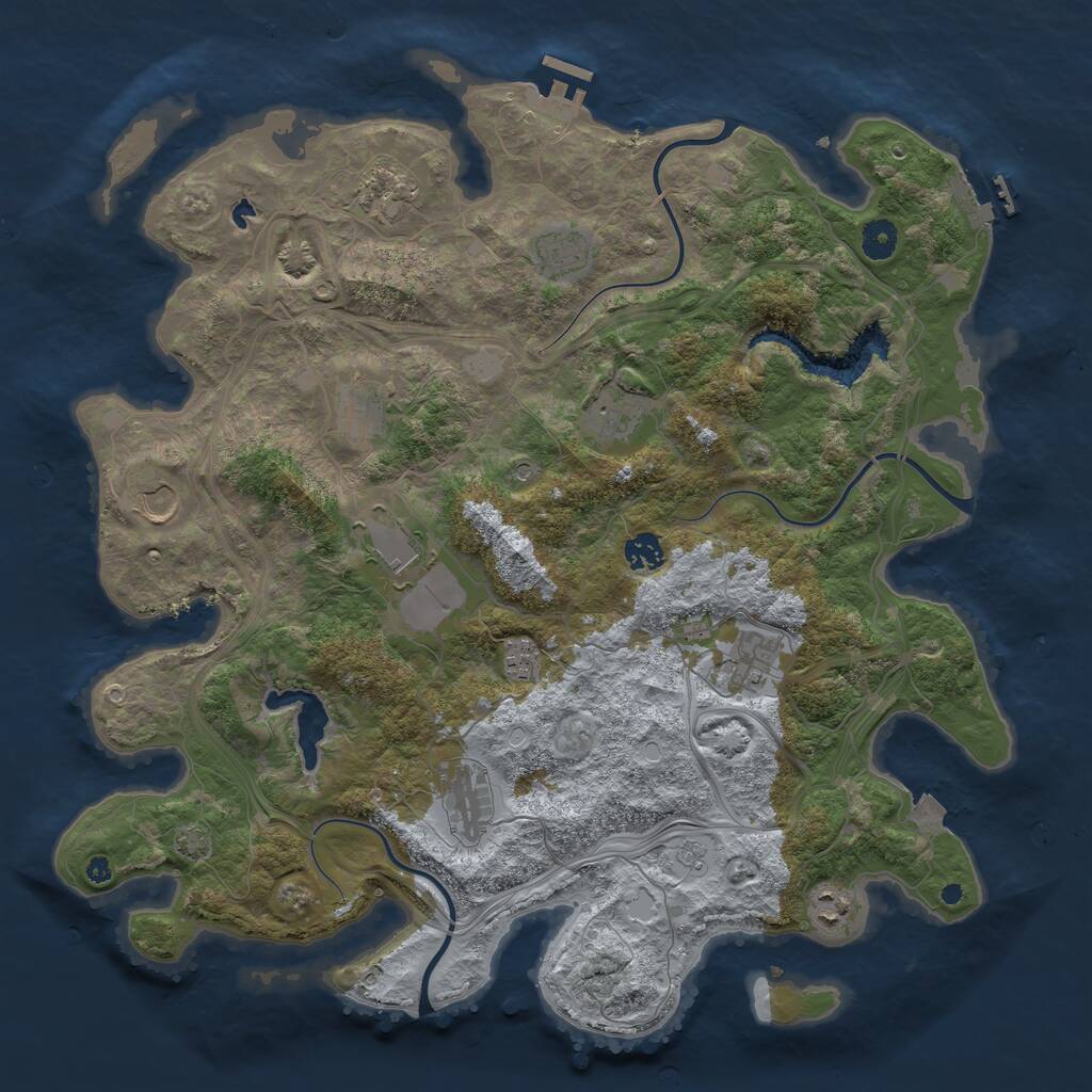 Rust Map: Procedural Map, Size: 4250, Seed: 1844968925, 17 Monuments