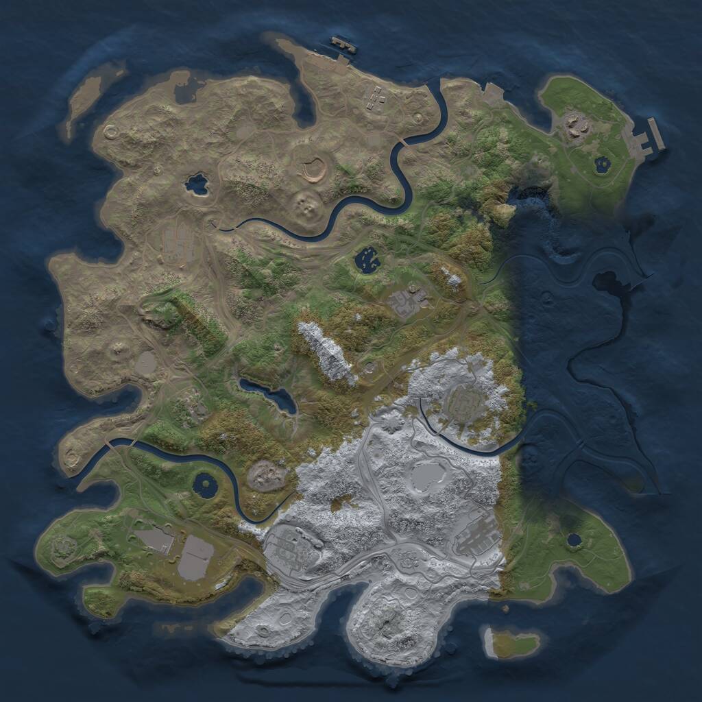 Rust Map: Procedural Map, Size: 4250, Seed: 1844968925, 17 Monuments