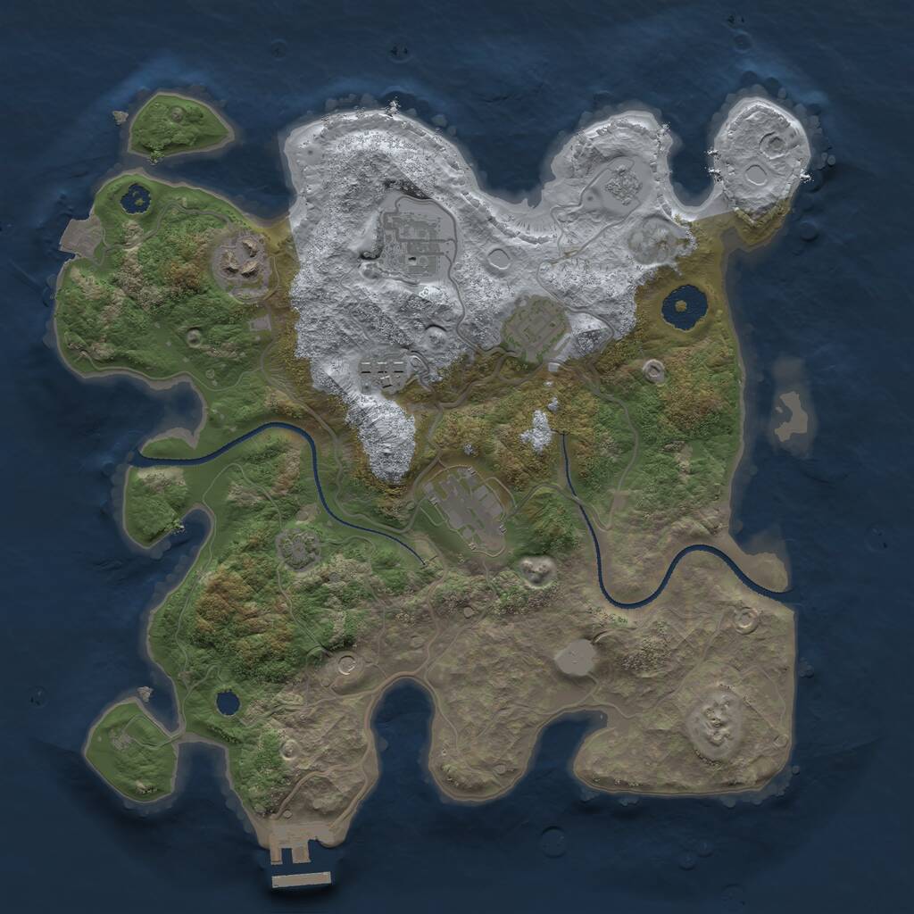 Rust Map: Procedural Map, Size: 3144, Seed: 1, 10 Monuments