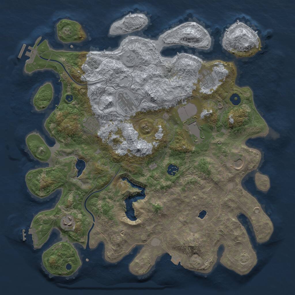 Rust Map: Procedural Map, Size: 4000, Seed: 1134963748, 14 Monuments