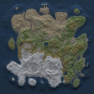 Thumbnail Rust Map: Procedural Map, Size: 3500, Seed: 407699864, 15 Monuments