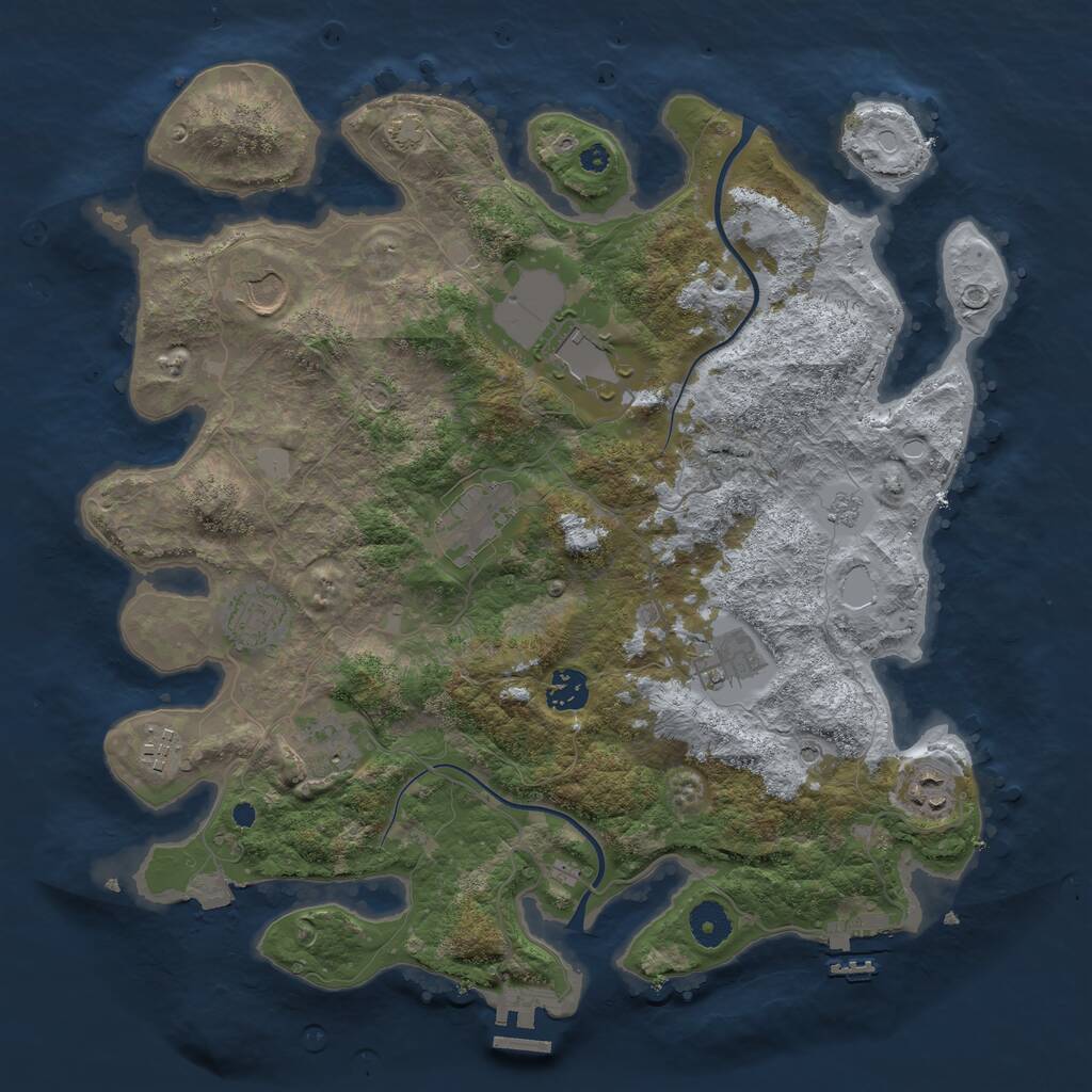 Rust Map: Procedural Map, Size: 3800, Seed: 186795457, 15 Monuments