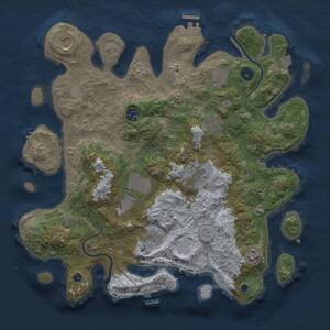 Thumbnail Rust Map: Procedural Map, Size: 3800, Seed: 1921993122, 14 Monuments