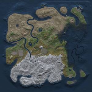 Thumbnail Rust Map: Procedural Map, Size: 3700, Seed: 524886693, 15 Monuments