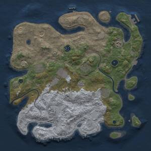 Thumbnail Rust Map: Procedural Map, Size: 3700, Seed: 524886693, 15 Monuments