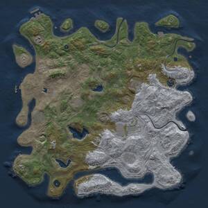 Thumbnail Rust Map: Procedural Map, Size: 4500, Seed: 86623481, 15 Monuments