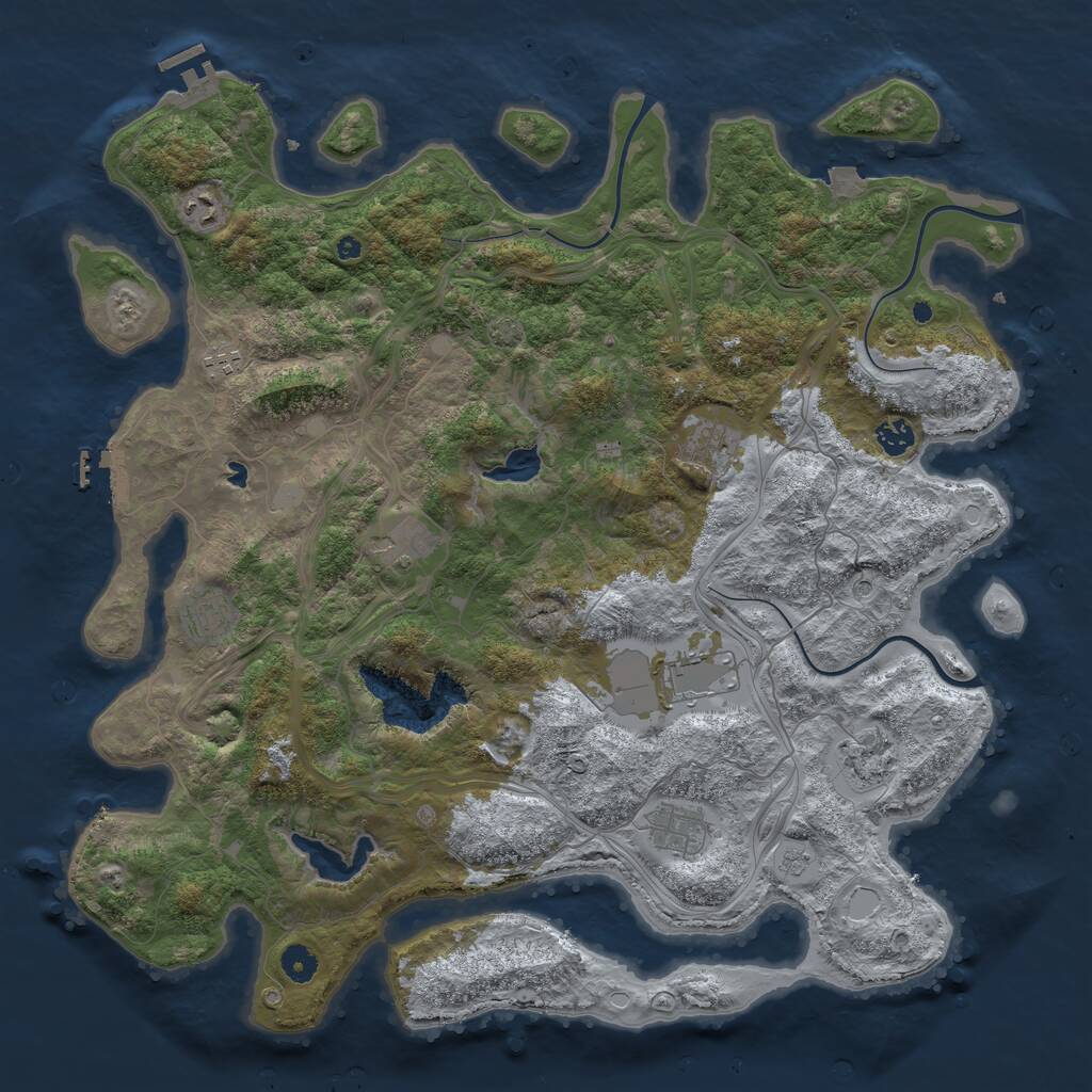 Rust Map: Procedural Map, Size: 4500, Seed: 86623481, 15 Monuments