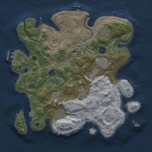 Thumbnail Rust Map: Procedural Map, Size: 3500, Seed: 47361, 15 Monuments