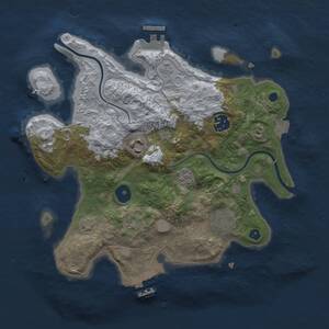 Thumbnail Rust Map: Procedural Map, Size: 3000, Seed: 3980587, 9 Monuments