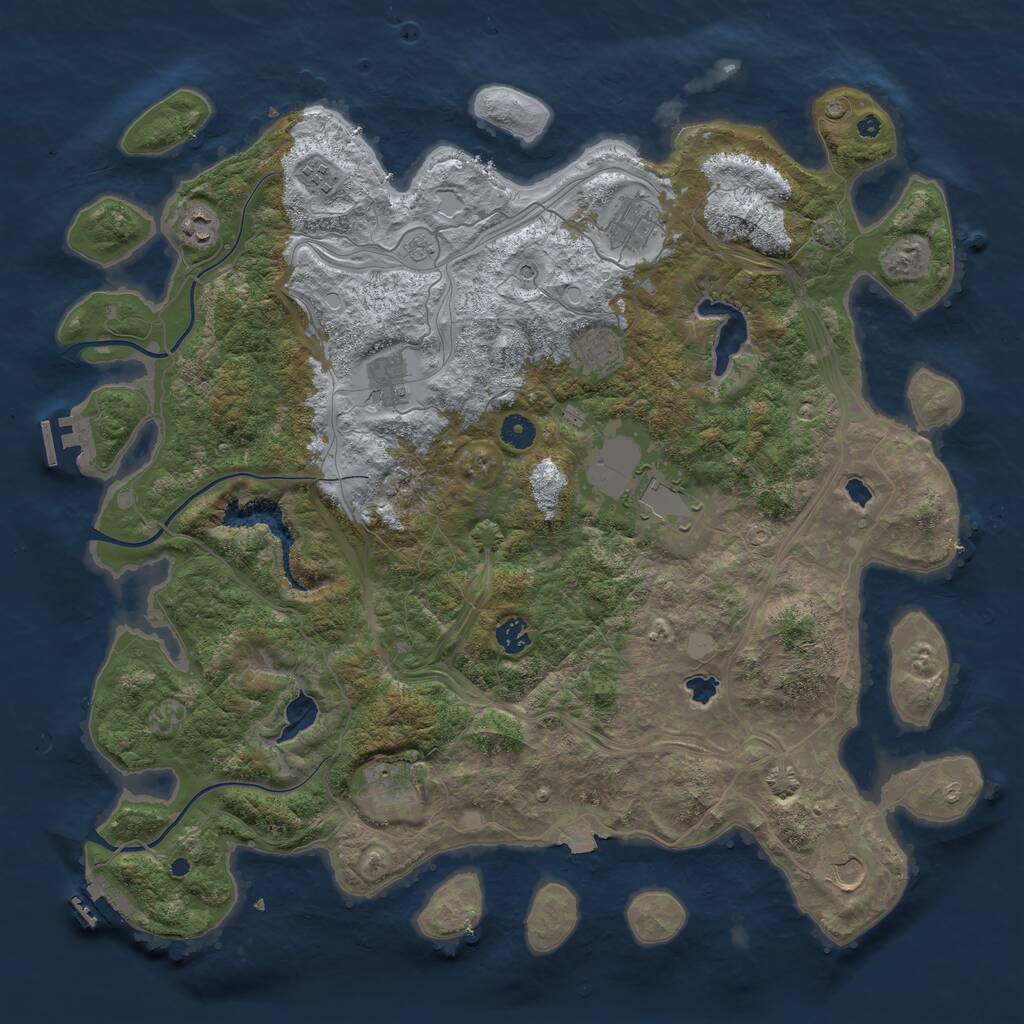 Rust Map: Procedural Map, Size: 4500, Seed: 1660781259, 15 Monuments