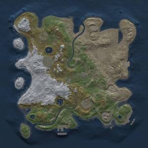 Thumbnail Rust Map: Procedural Map, Size: 3300, Seed: 305110701, 13 Monuments