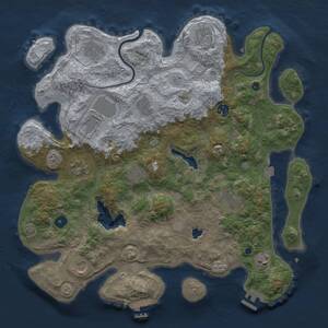 Thumbnail Rust Map: Procedural Map, Size: 4000, Seed: 25253372, 17 Monuments