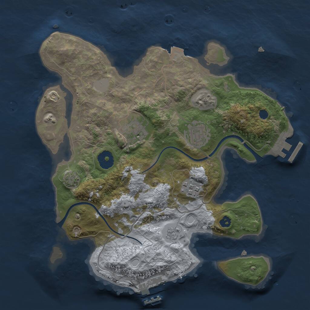 Rust Map: Procedural Map, Size: 2750, Seed: 133755813, 8 Monuments