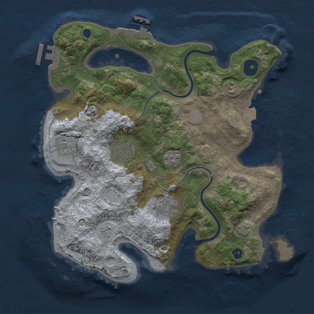 Rust Map: Procedural Map, Size: 3000, Seed: 69292, 10 Monuments
