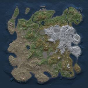 Thumbnail Rust Map: Procedural Map, Size: 3700, Seed: 802371094, 15 Monuments