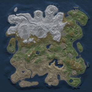 Thumbnail Rust Map: Procedural Map, Size: 4000, Seed: 1481114996, 14 Monuments