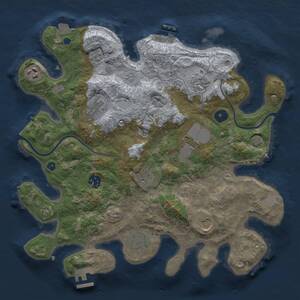 Thumbnail Rust Map: Procedural Map, Size: 3500, Seed: 1564916746, 15 Monuments