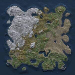 Thumbnail Rust Map: Procedural Map, Size: 4000, Seed: 309190935, 14 Monuments