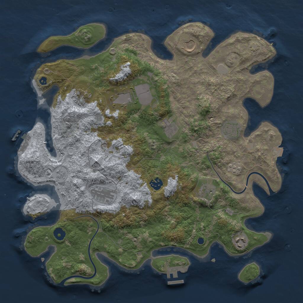 Rust Map: Procedural Map, Size: 3800, Seed: 12102024, 16 Monuments