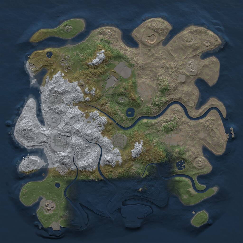 Rust Map: Procedural Map, Size: 3800, Seed: 12102024, 16 Monuments