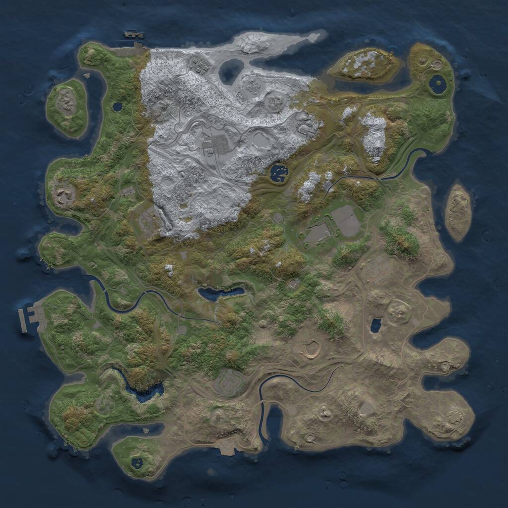 Rust Map: Procedural Map, Size: 4300, Seed: 512864, 16 Monuments