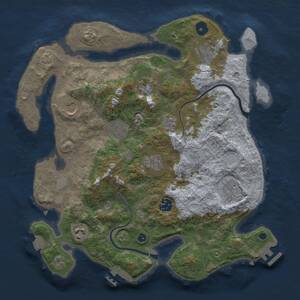 Thumbnail Rust Map: Procedural Map, Size: 3500, Seed: 1754541966, 15 Monuments