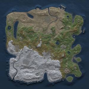 Thumbnail Rust Map: Procedural Map, Size: 3600, Seed: 1306566125, 15 Monuments