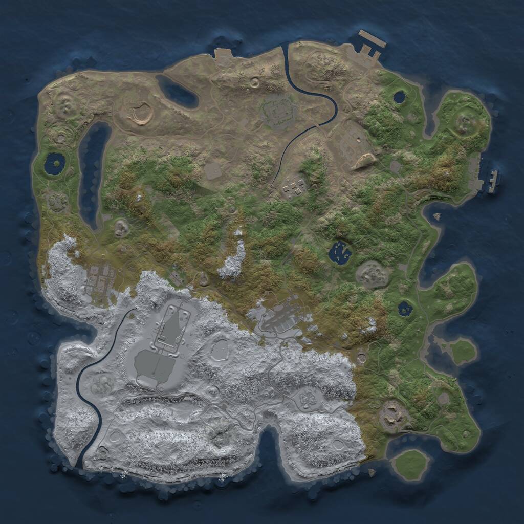 Rust Map: Procedural Map, Size: 3600, Seed: 1306566125, 15 Monuments