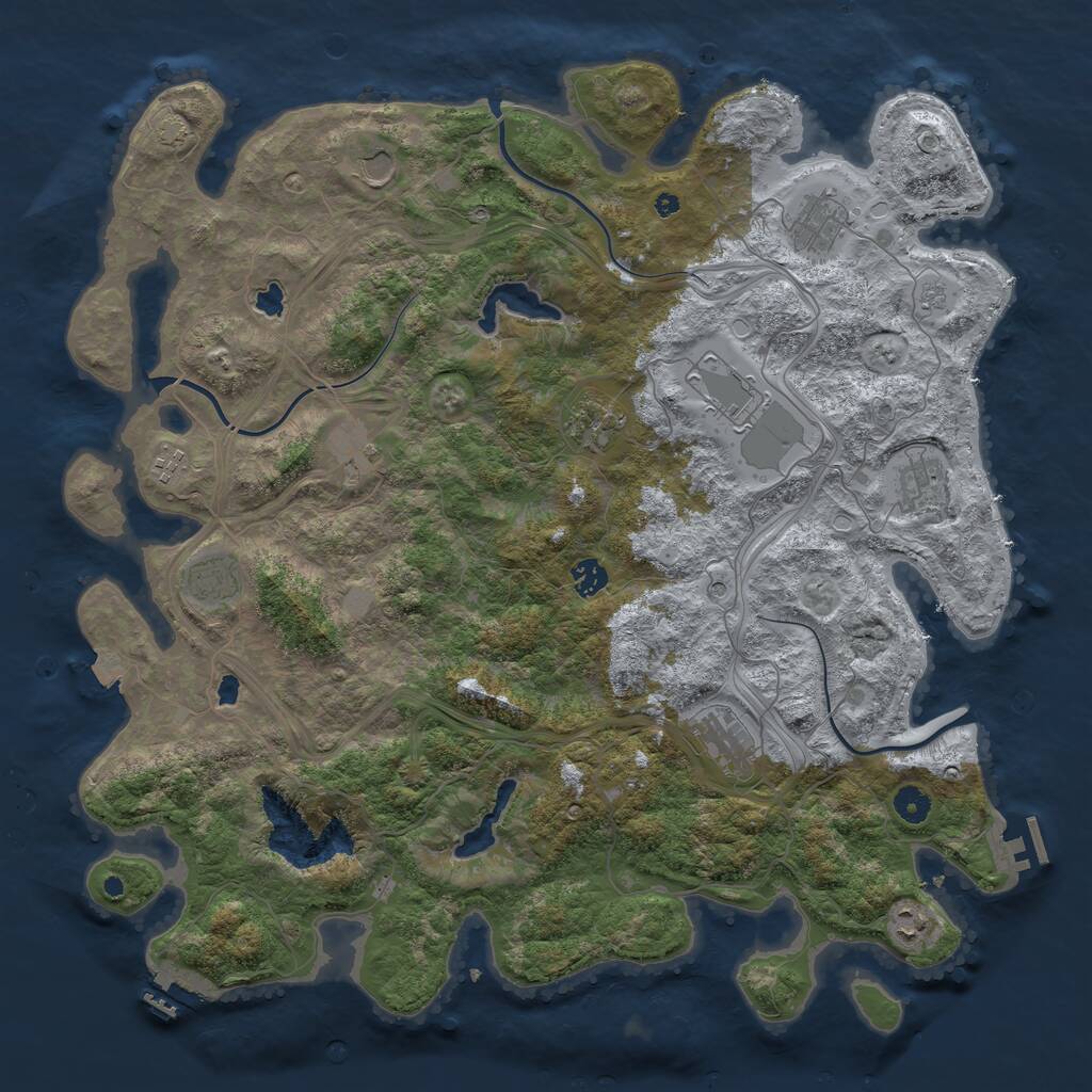 Rust Map: Procedural Map, Size: 4500, Seed: 311348860, 17 Monuments