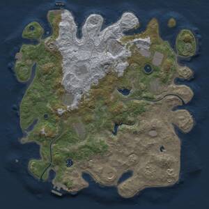 Thumbnail Rust Map: Procedural Map, Size: 4000, Seed: 64529763, 17 Monuments