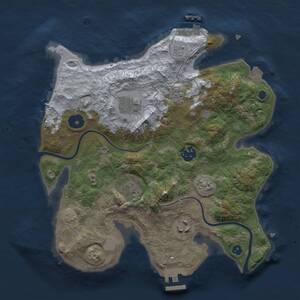 Thumbnail Rust Map: Procedural Map, Size: 3000, Seed: 1576449565, 10 Monuments