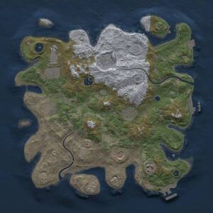 Thumbnail Rust Map: Procedural Map, Size: 3600, Seed: 297403091, 14 Monuments