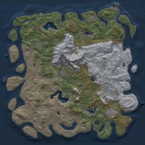 Thumbnail Rust Map: Procedural Map, Size: 5000, Seed: 552392985, 16 Monuments