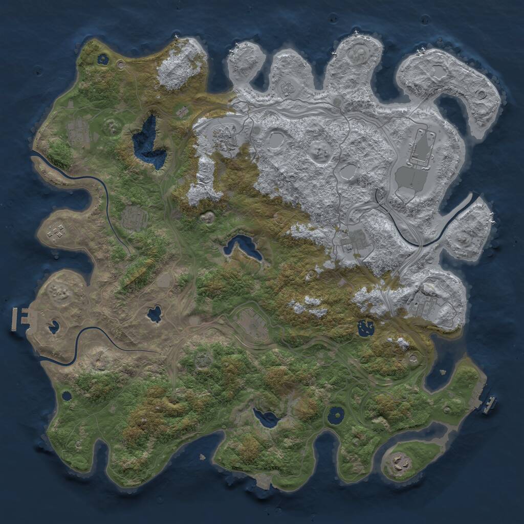 Rust Map: Procedural Map, Size: 4500, Seed: 13778595, 16 Monuments